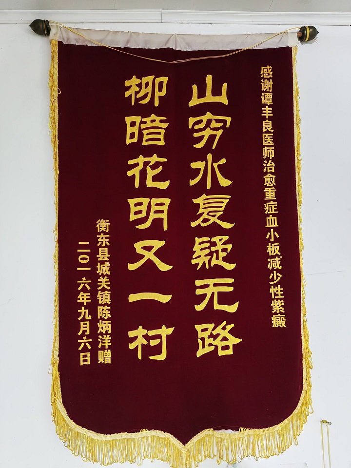 患者赠送谭丰良医师锦旗1